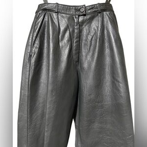 CASSIDY 90’s LEATHER PANTS Women's Black Leather size 2 front pockets vintage